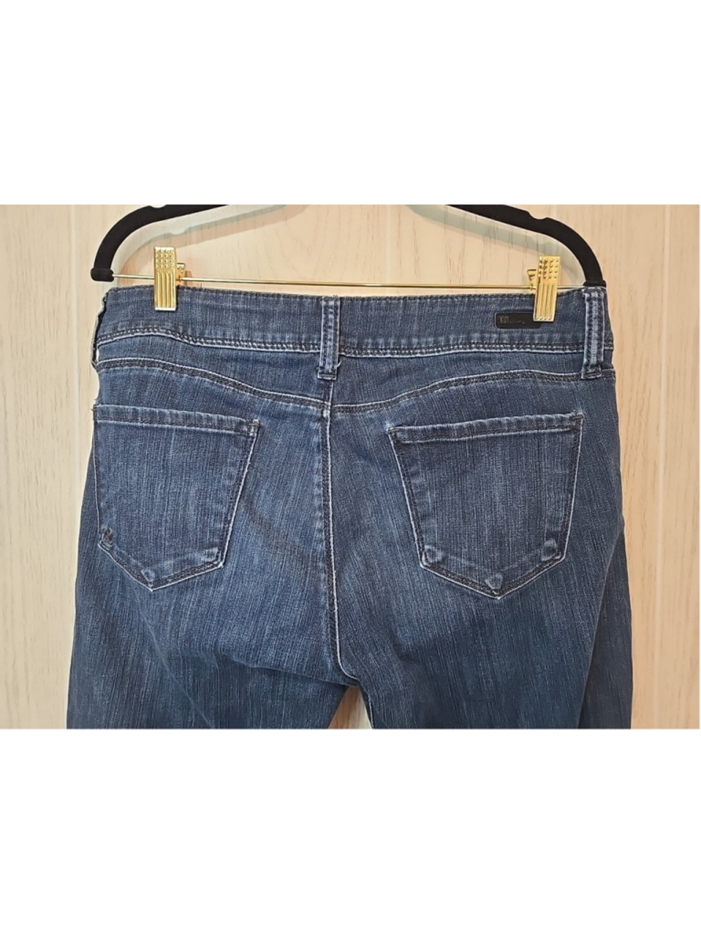 Kut From the Kloth Size 10 Indigo Bootcut Jeans Double Button Cotton Denim - Picture 6 of 8
